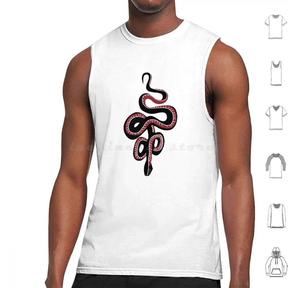 Snake Tank Tops Print Cotton Apocalypse Snake Omens Goods Angel And Demon Good God God Omens