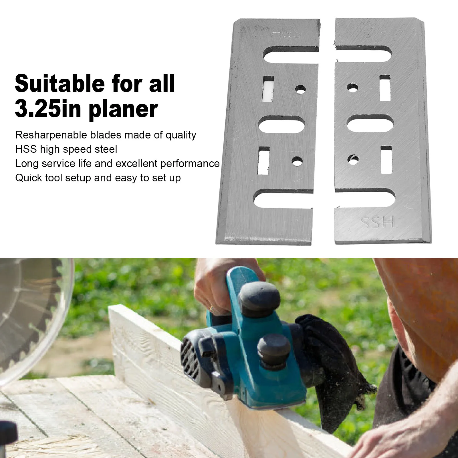 Planer Blades Handheld 82mm Resharpenable Quick Setup Electric Planer Blades for Industrial Use