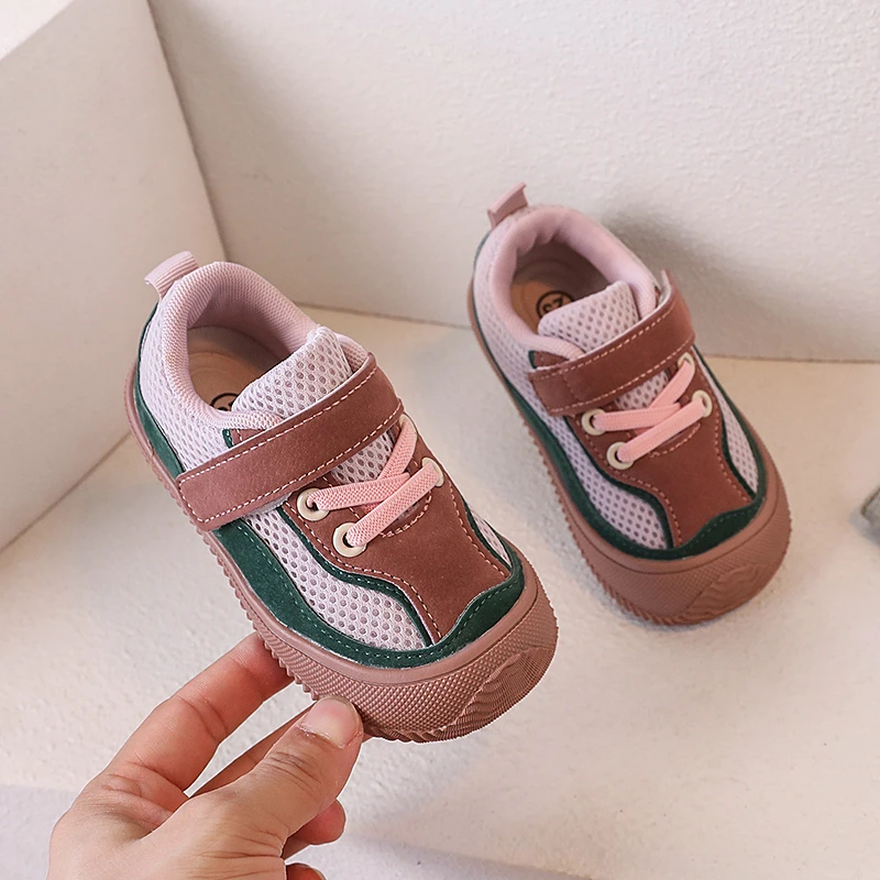 Boys Girls Casual Sneakers Breathable Anti-slip Colour Collision Infant and Toddler Outdoor Walking Shoes