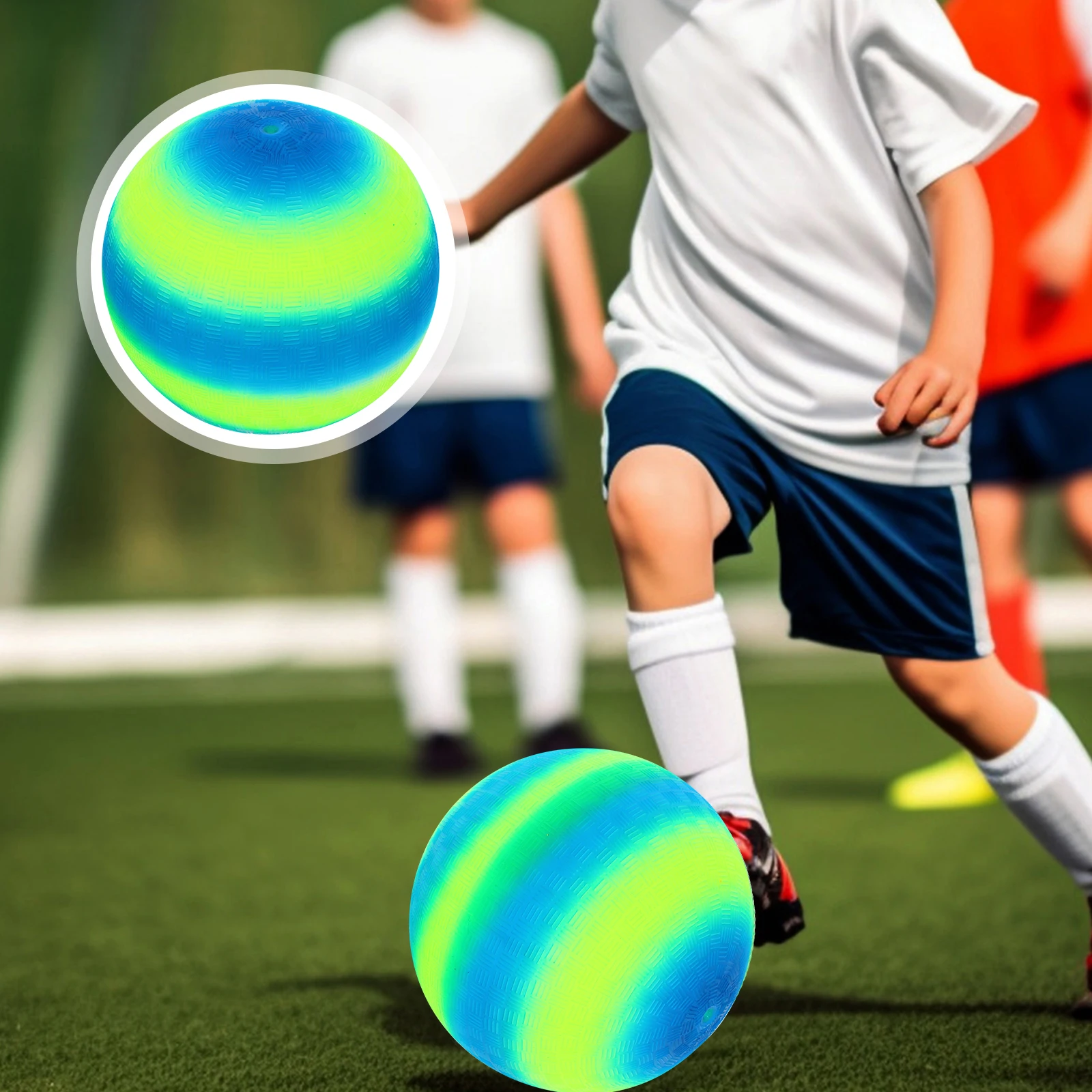 Klopfball 8,5 Zoll PVC Regenbogen-Spielplatzbälle für Kinder im Alter von 8 bis 12 Jahren Hüpfspielzeug Material Outdoor-Indoor-Spiele