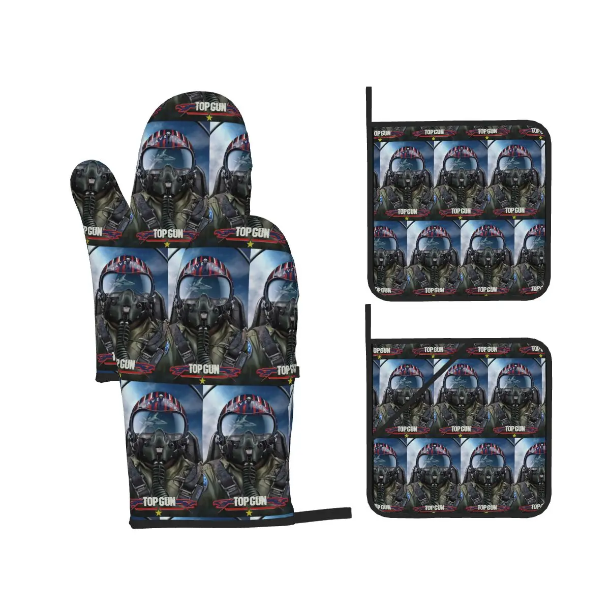 Top Gun Oscar Martinez Tom Cruise Oven Mitts and Pot Holder Sets of 4 for Baking Kitchen Cooking BBQ Resistant Non-Slip Gloves