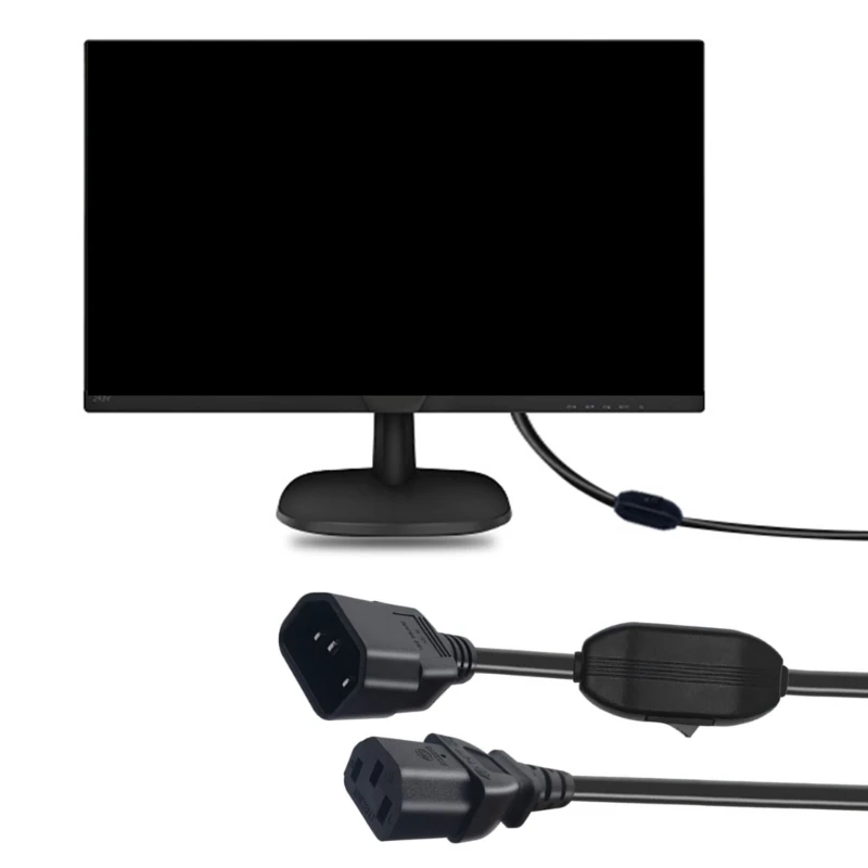 IEC320 C13 auf C14 Stromnetz-Verlängerungskabel mit Schaltern. 12-Zoll-Kabel für PDU-USV
