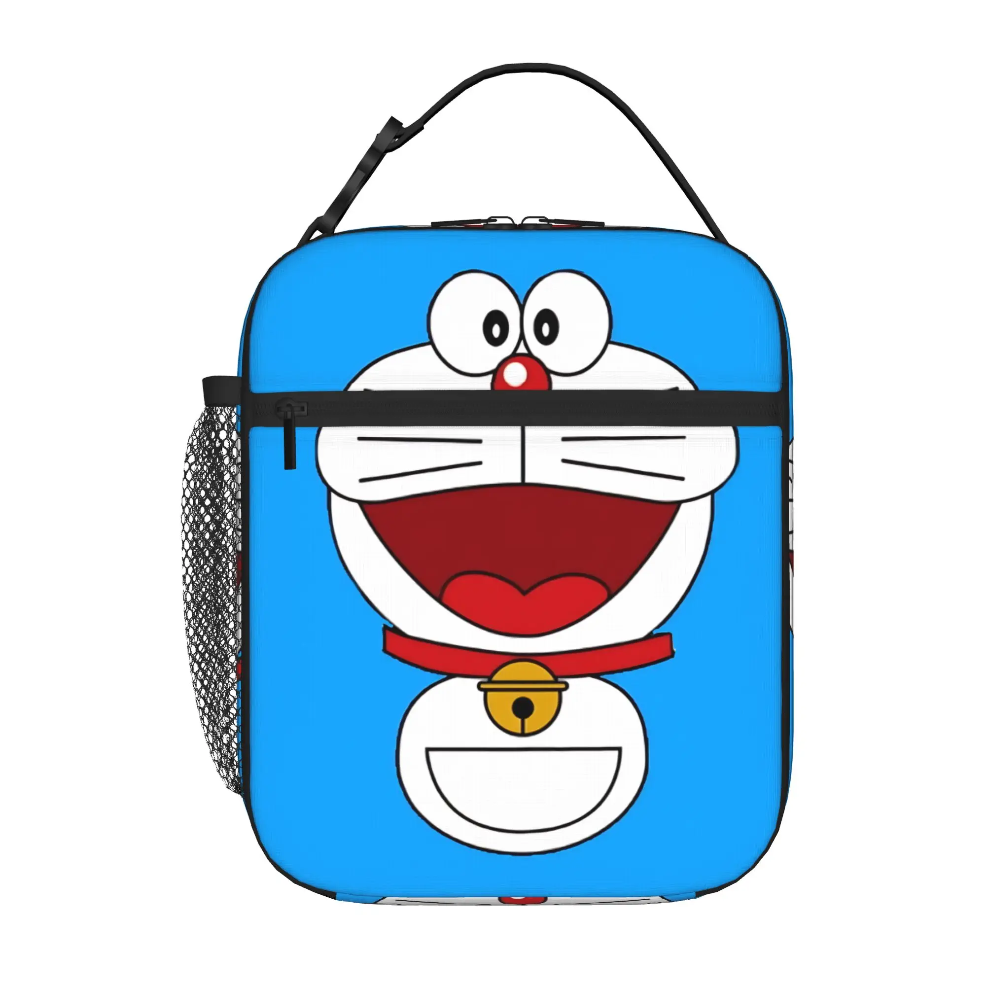 1 Piece For Students Food Container Large Happy Laughing Face Portable Pocket Doraemoning Zipper Closure Food Pouch For Travel
