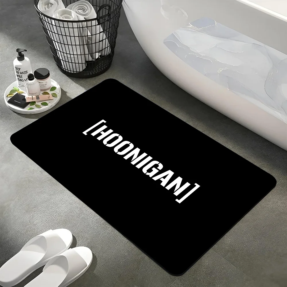 1PC H-Hoonigan Logo Floor Mat Home Bedroom Kitchen Non-slip Floor Rug, Absorbent Anti-fouling Door Mats