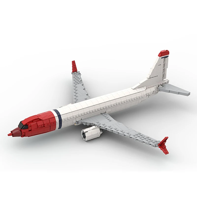 MOC Boeing 737 - Norwegian Air Shuttle Bricks Airlines Airplane Model Aerospace Military Building Block Kids Toy Birthday Gift