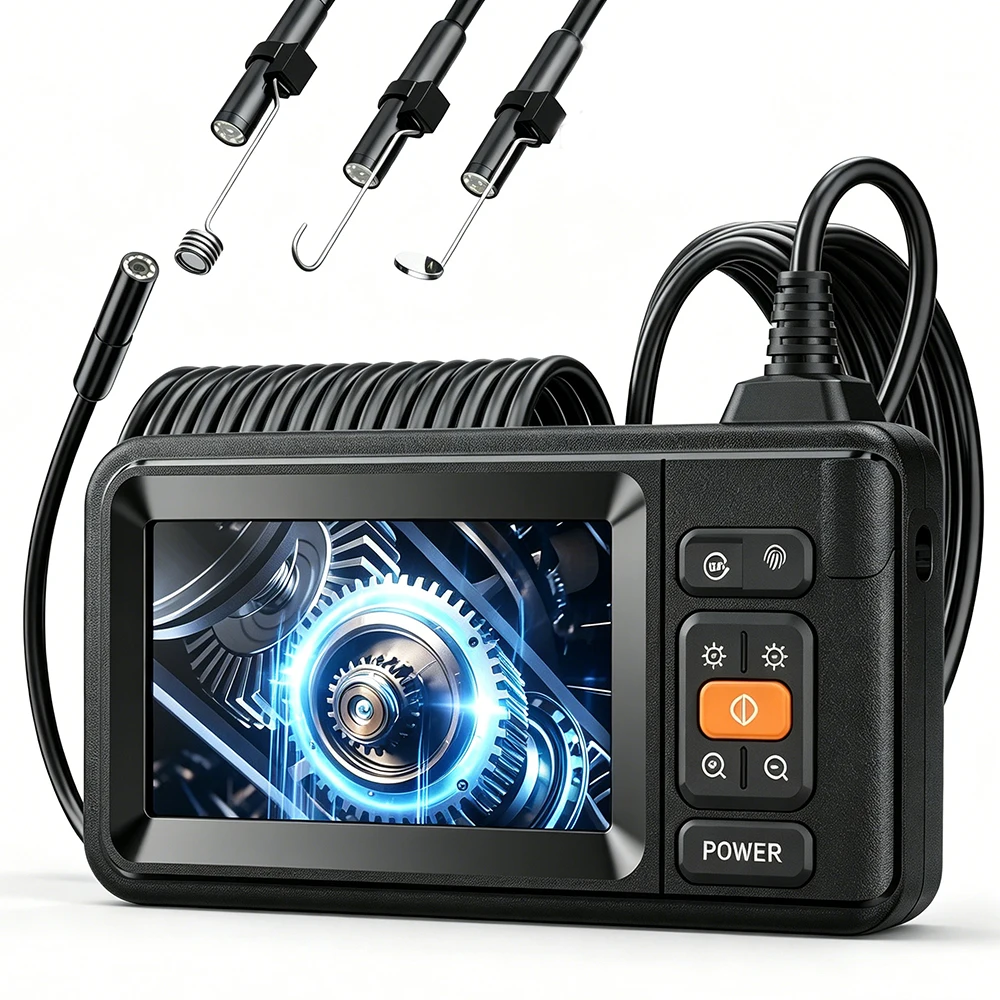 

1080P Endoscope Camera with Light 4.3" IPS Screen Borescope Camera IP67 Inspection Camera HD Snake Camera Gadgets for Men & Tool