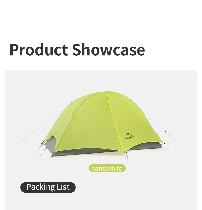 Naturehike Star Trail EXT 1 2 Zelt Camping Outdoor Ultraleichtes 10D Nylon Rucksackzelt Wasserdichtes 3-Jahreszeiten-Schutzzelt – Detail 16