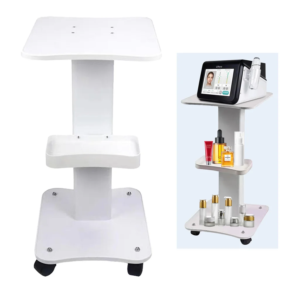 Chariot de beauté à 3 niveaux, rotatif à 360 degrés, professionnel, portable, chariot roulant pour salon de coiffure, chariot de beauté pour salon de beauté