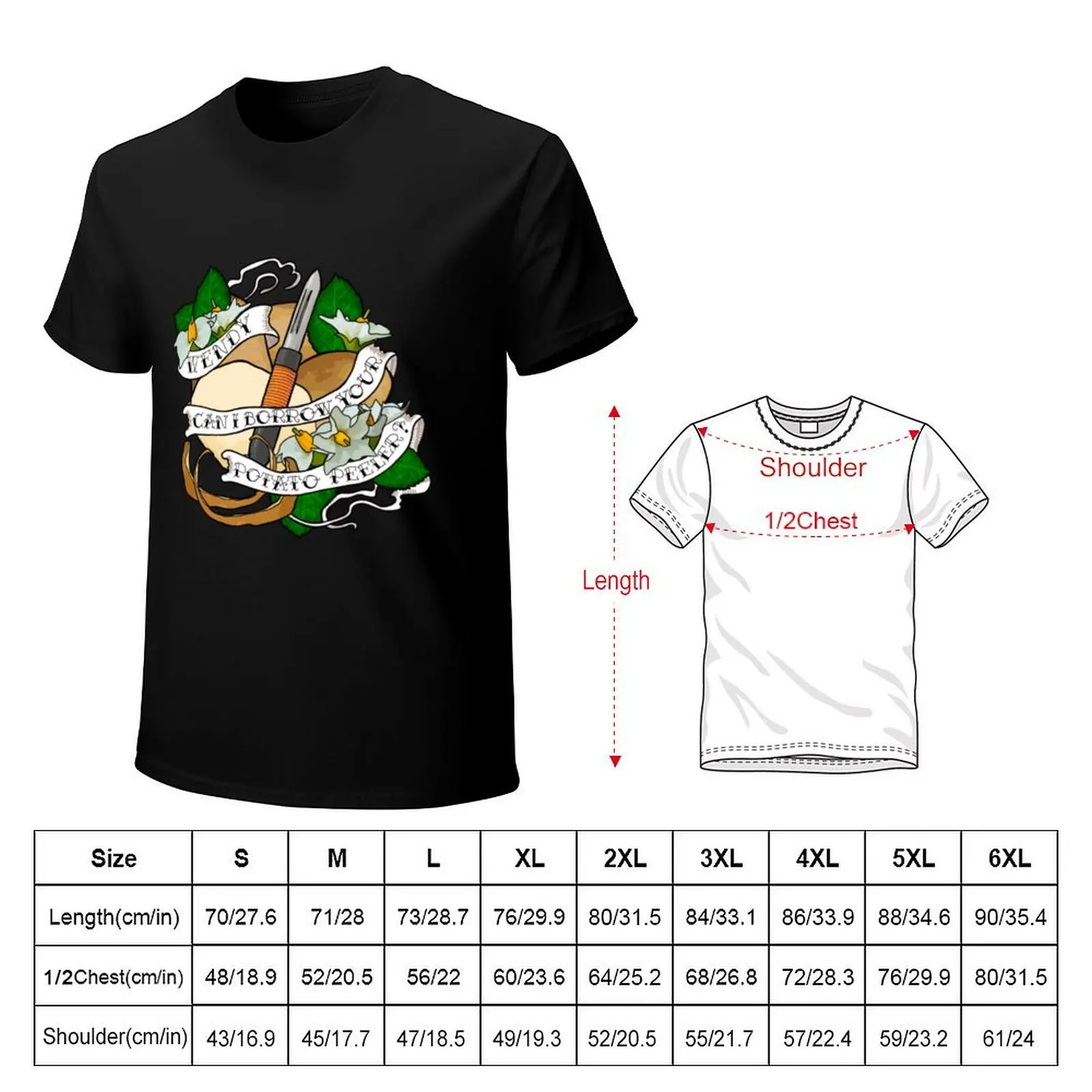 Wendy, can I borrow your potato peeler? T-Shirt Plus Size Simple Casual Top
