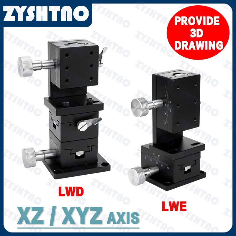 XYZ Axis XZ axis LWD4090/4060/4040 dovetail groove guide rail manual displacement platform gear transmission knob stage LWE4040