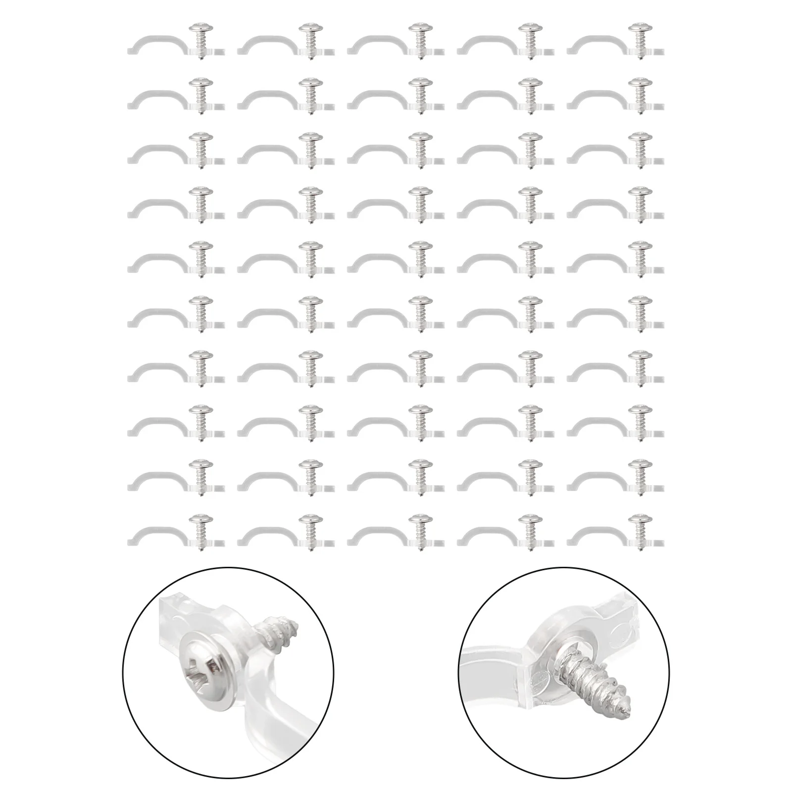 50/100 10mm/0.4in Mounting Bracket Clip Is Used For One Side Fixing Clip Of 5050 LED Strip Light Bar For RGB Led Strip Light