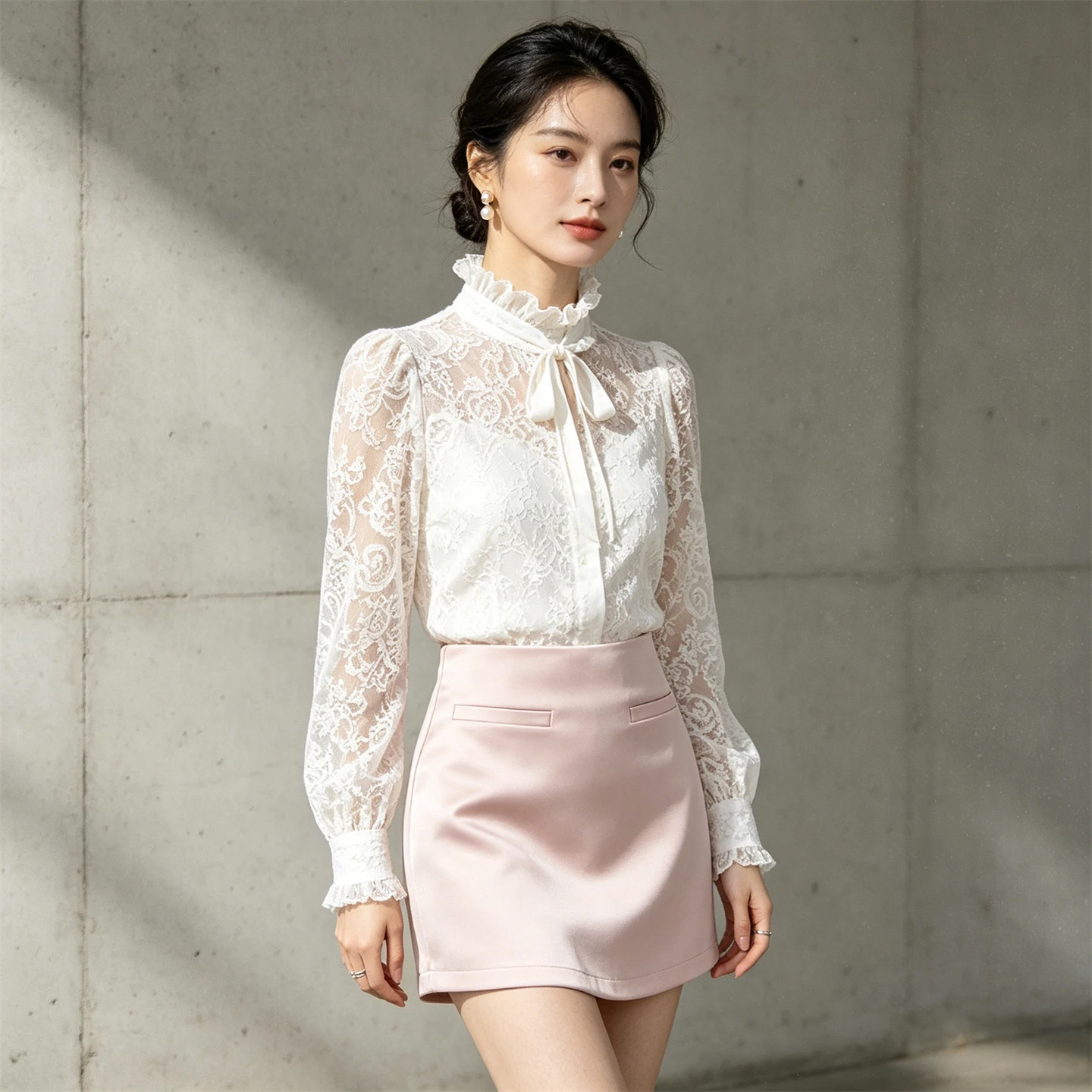 

KEYANKETIAN 2026 Summer Elegant High Waist Mini Skirt Women Solid Color A-Line With Fake Pockets Casual Office Skirt