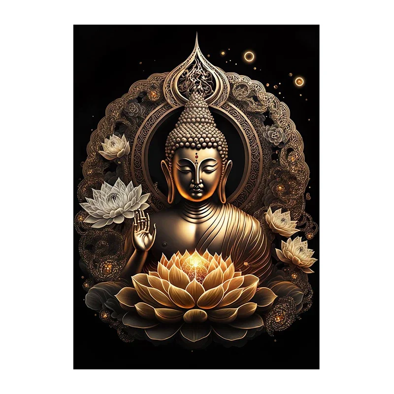 Home DecorModern Buddhism Posters And Prints Zen Religious Meditation Wall Art Canvas Painting Wall Decoration Lord Buddha Pictu
