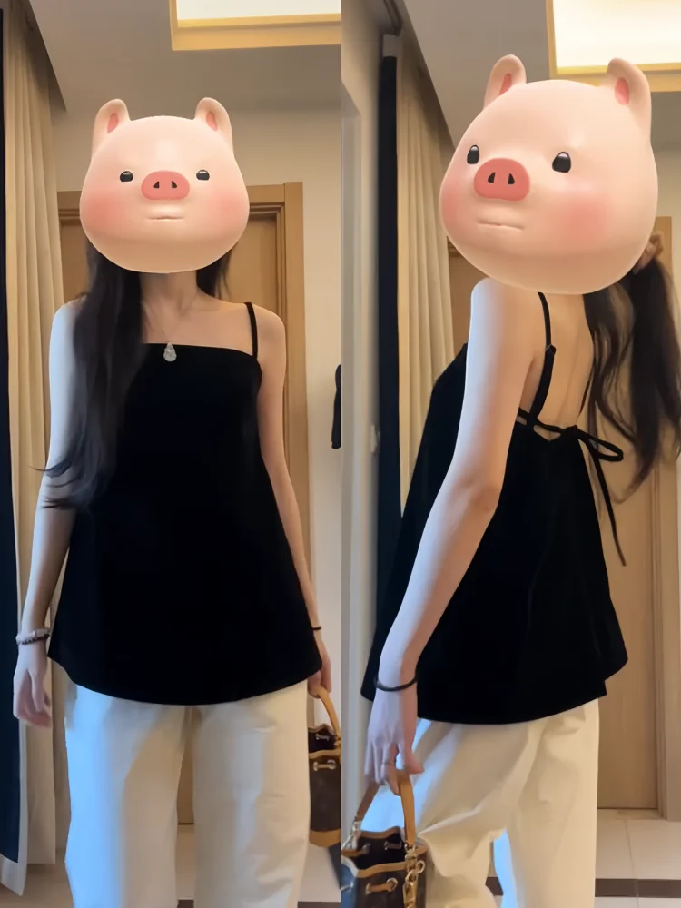 

Женская свободная майка больших размеров с бретелями, летняя пляжная одежда Vaion, базовый слой Svel для всего тела pes