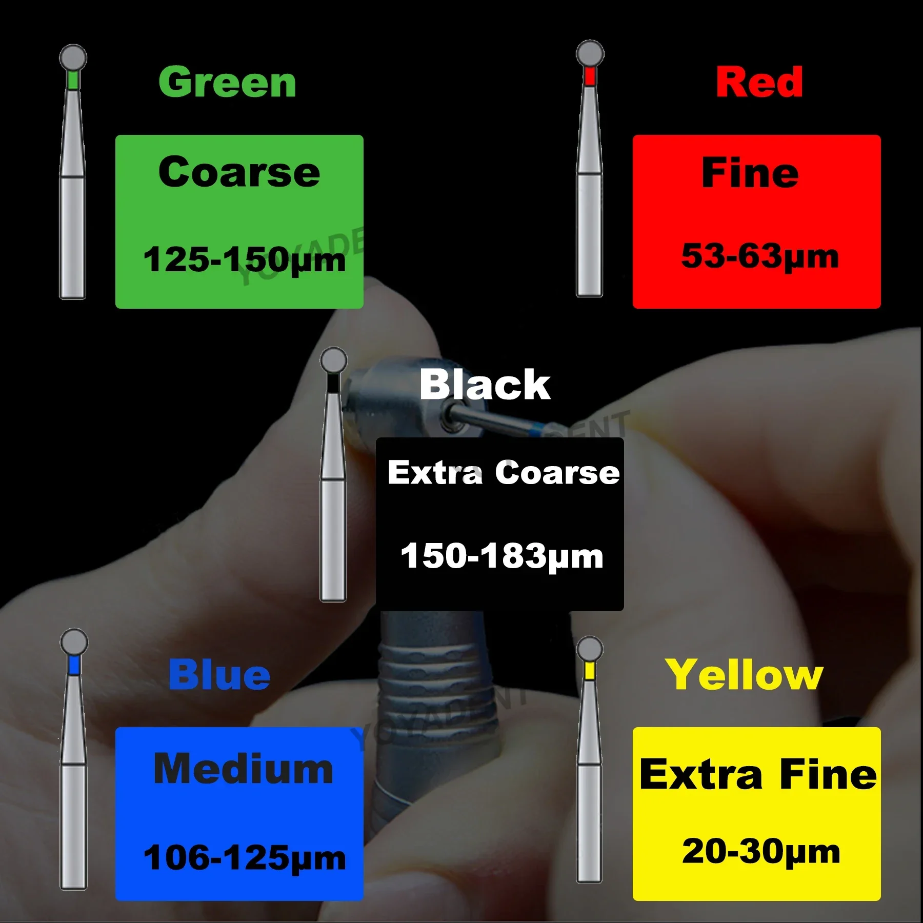 TC Type Fine Dental Diamond Burs Dentistry Strawberries Dia.1.6mm For High Speed Handpiece Dia-burs Dentist Tools 10pcs/Pack