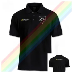 Polo de algodón negro para hombre, Camiseta deportiva de manga corta con estampado informal, top cómodo que combina con todo, 2024