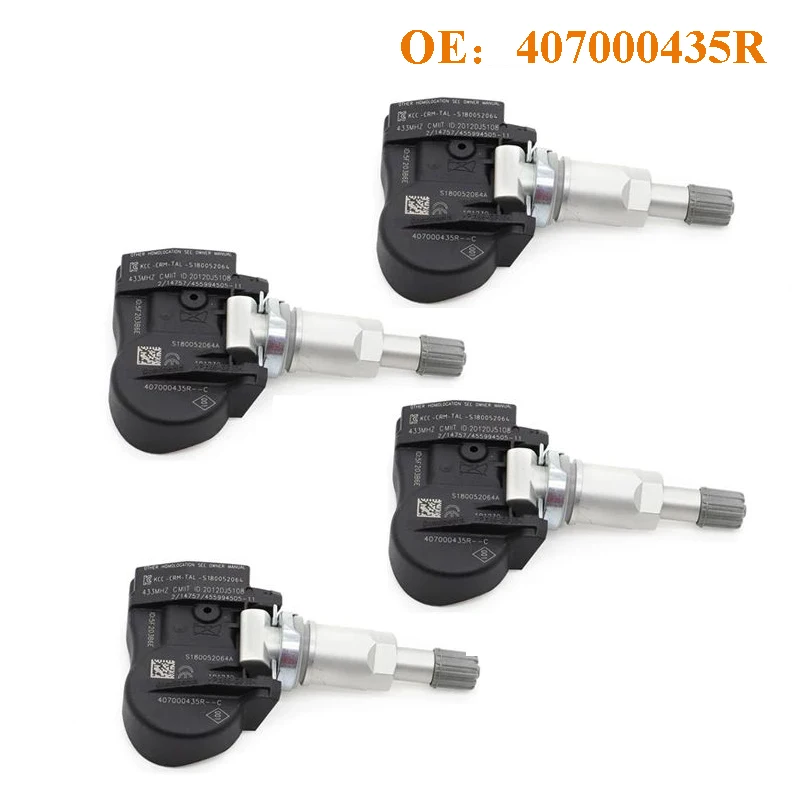 

4PCS 407000435R 407003743R 433MHz TPMS Tire Pressure Sensor For Renault Fluence Laguna Latitude Megane Van Scenic Zoe Auto Parts