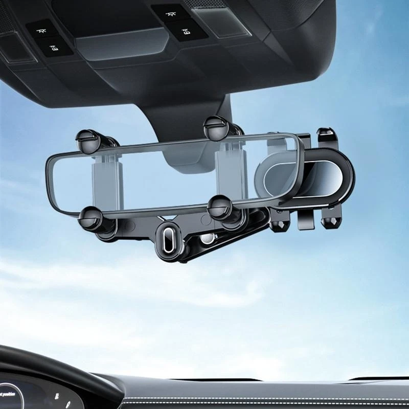 

Car Rearview Mirror Phone Holder 360° Rotating Retractable Rear View Mirror Phone Mount Foldable Adjustable Car Phone Support