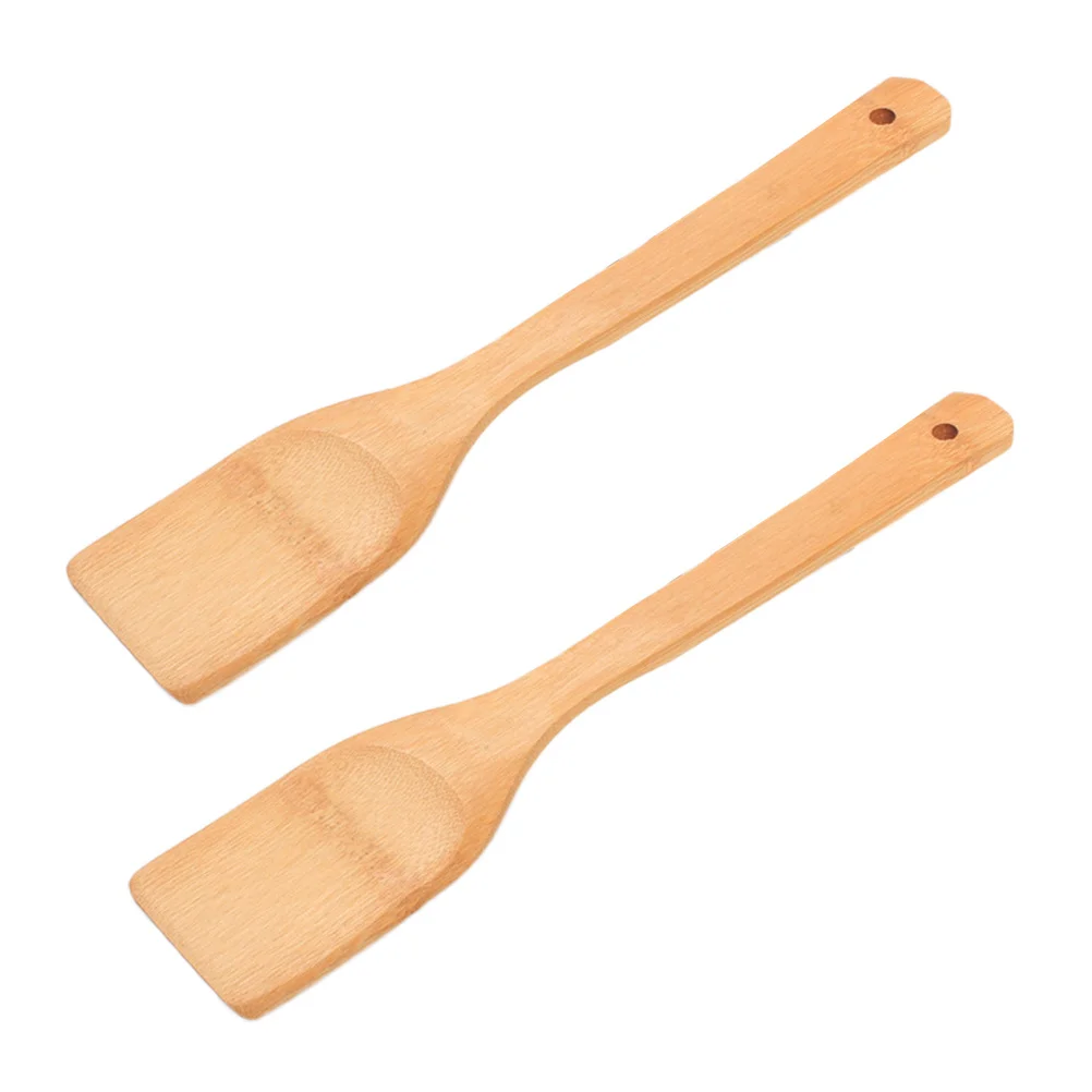 

2pcs 30*6Cm Long Handle Wooden Spatula Non Stick Cooking Shovel Natural Solid Turner Kitchen Utensil Wood Cooking Shovel Kitchen