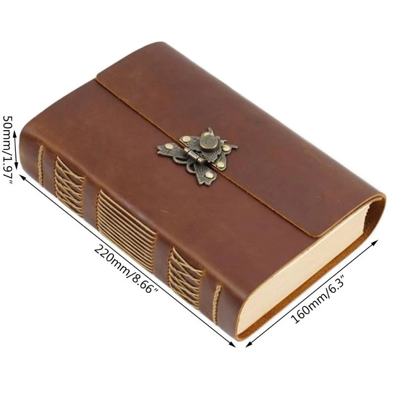 Portable Leather Leather-bound Travel Journal 240 sheets Blank Pages