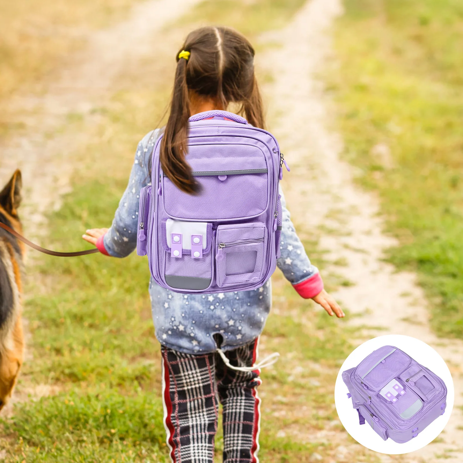 

Multi Pocket Nylon School Backpack Large Capacity Bookbag for Girls Elementary Middle High School Students Cute Bookbag