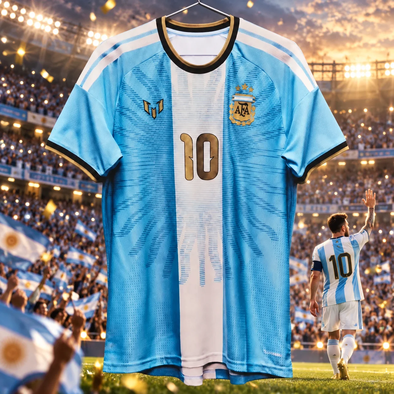 2026 Messi Argentina Farewell Match Commemorate Football Jersey, 3D Print Unisex Sport Breathable Mesh Quick Drying Jersey
