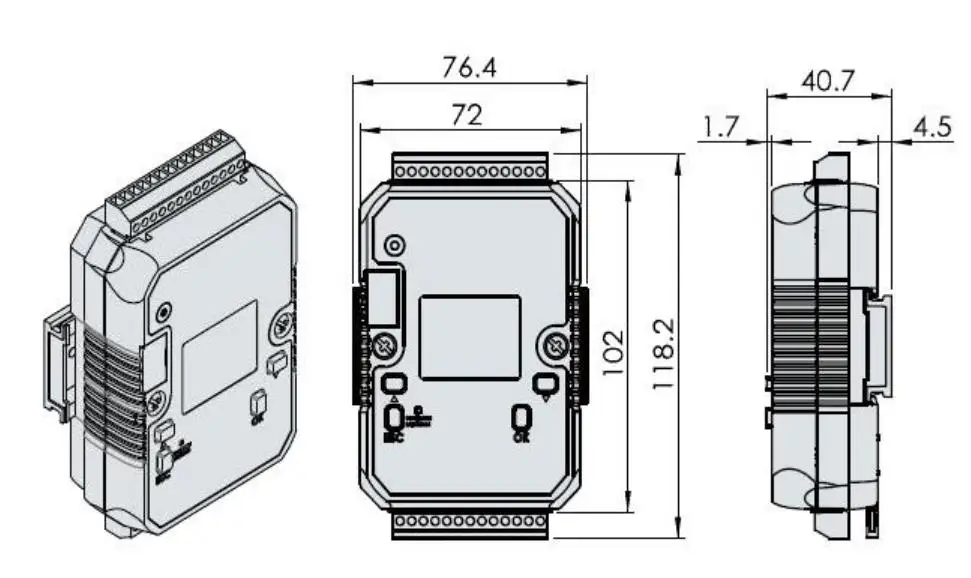 LCD-Bildschirm-SPS-Controller mit 8DI, 4DO RS-485-Port Modbus RTU (A-5188D)