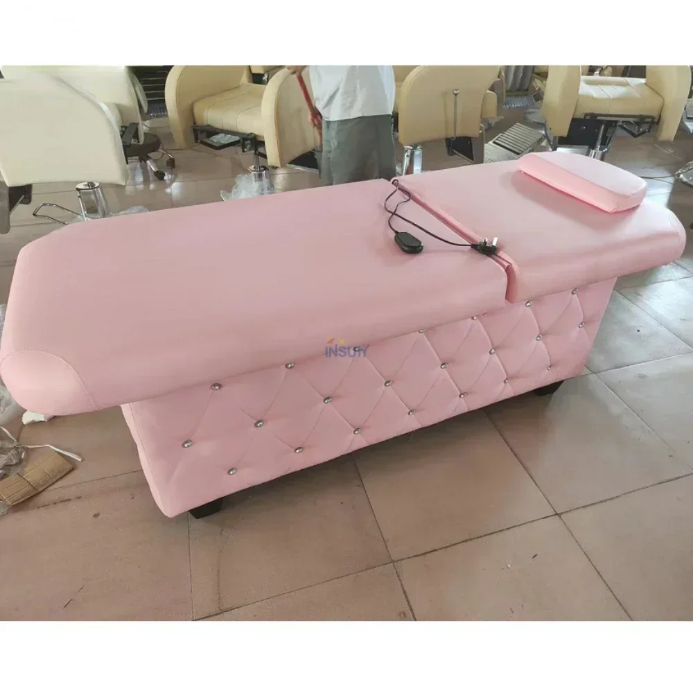 Electric beauty wash bed, modern furniture, adjustable pink massage table Hot sales