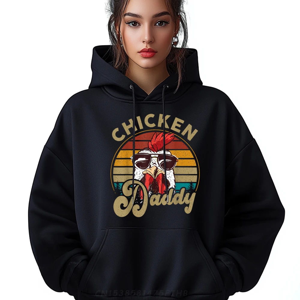 

Chickenshirt Chicken Daddy Vintage 70s Hoodies Slogan Long Sleeve Cute O Neck Sweatshirt Normal Coat For Women Labor Day