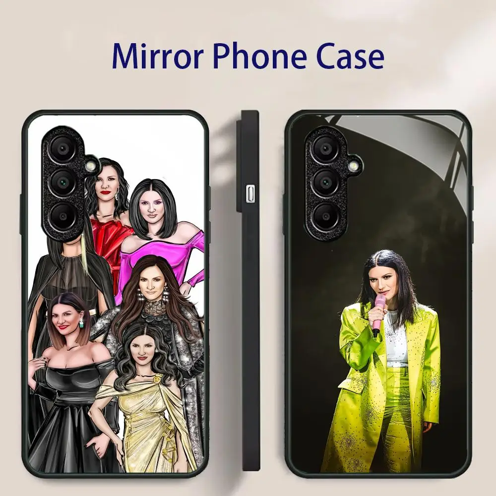 Singer L-Laura Pausini Phone Case For Samsung Galaxy S25 Ultra S22 S23 S24 Ultra S21 S20 5G Hard Mirror Phone Cover