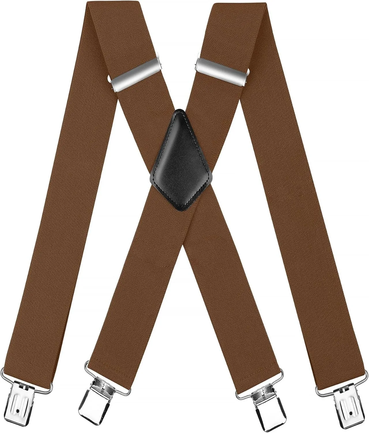 Hosenträger für Herren, Hosenträger mit starken 5,1 cm breiten, 4 Clips, robust, für Herren, hochelastisch, verstellbare Hosenträger im X-Stil – Detail 15