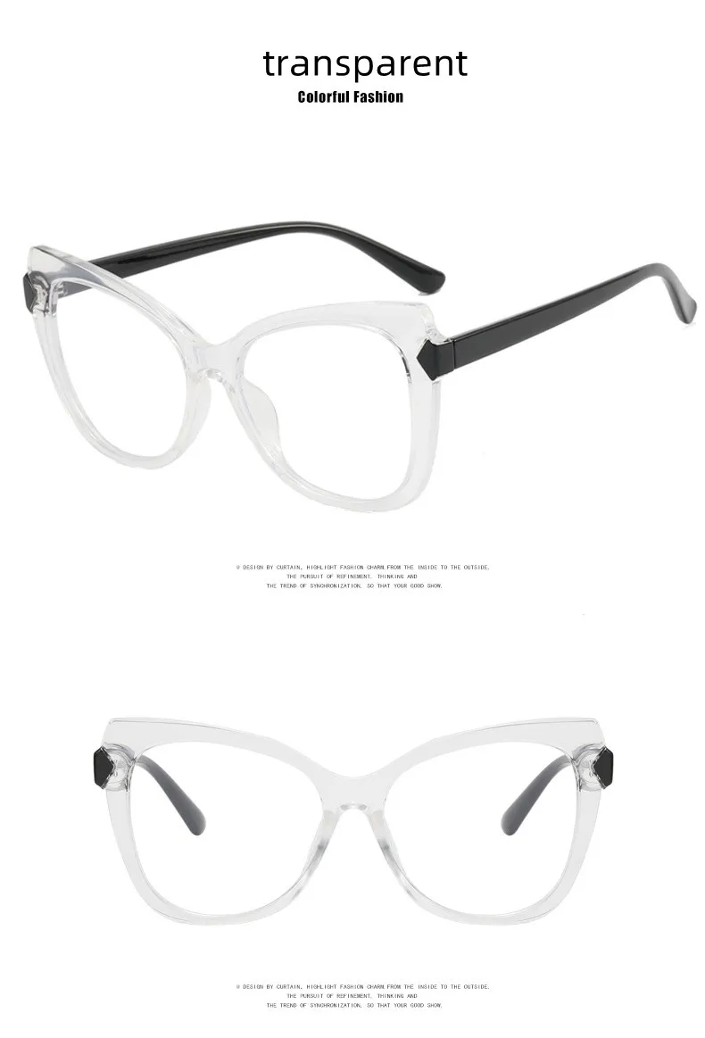 Mode Marke Luxus Design Retro Oversize Leopard Dame Rahmen Photochrome Anti Blau Licht Hyperopie Lesebrille 0 Bis + 6 – Detail 12