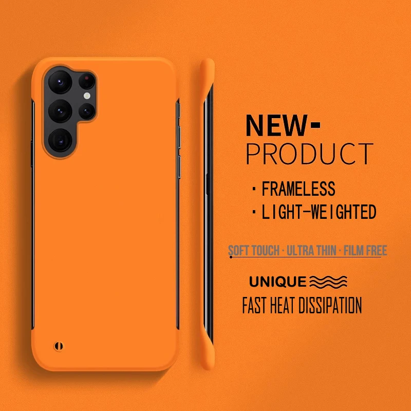 Rahmenlose harte PC matte Handy hülle für Samsung S24 S23 S22 S21 S20 Fe Note 20 Ultra 10 plus Full Cover Shell Hüllen