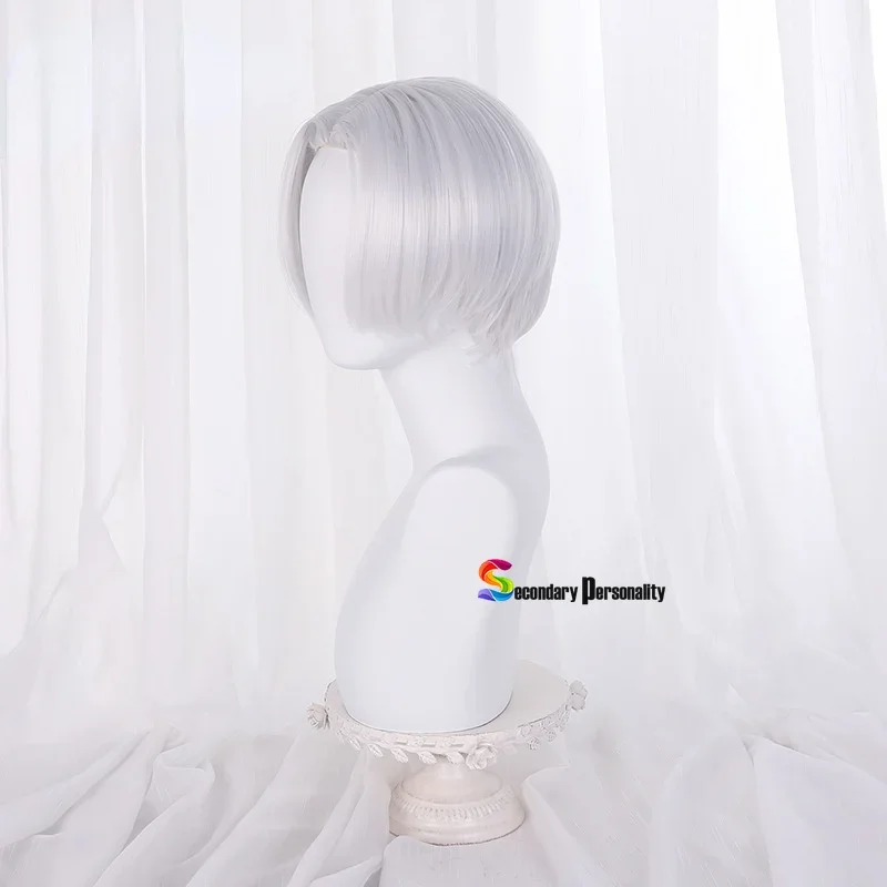 Tokyo enjiku Izana Kurokawa cosplay wig silver white short wig heat resistant hair wig cap Izana earrings props