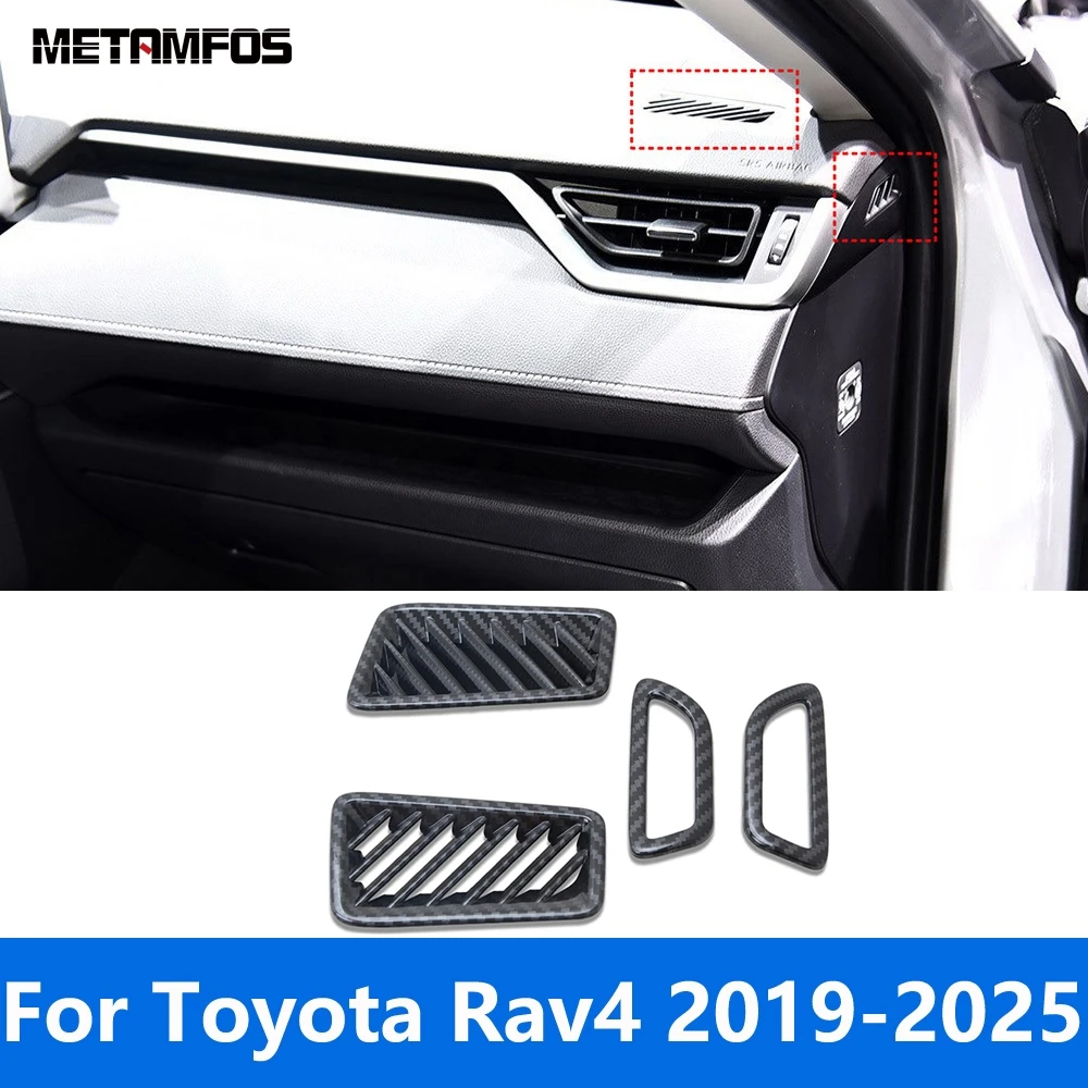

Для Toyota Rav4 Rav 4 2019-2024 2025 из углеродного волокна, передняя крышка вентиляционного отверстия для кондиционера, отделка, аксессуары для интерьера, Стайлинг автомобиля