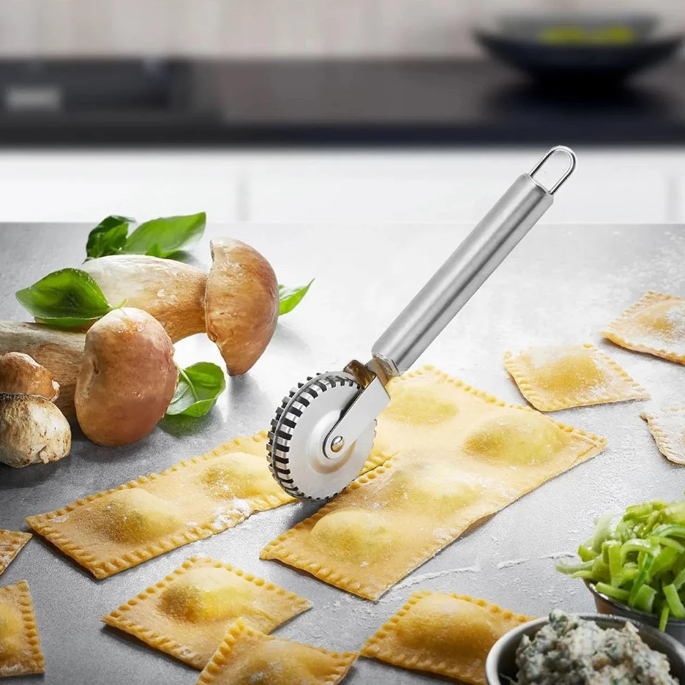 Perfect for Cutting, Sealing, And Crimping Fresh Pasta and Pastry Dough1PC New Arrival Ravioli Cutter  Stainless Steel Wheel,