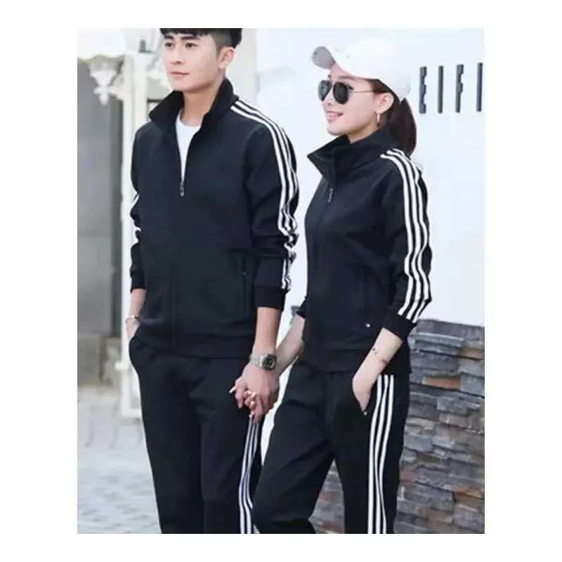 Leisure Sports Suit Men's Spring and Autumn Striped Sweatshirt Clothes Women's Couple Running Men's Sportswear Suit Men