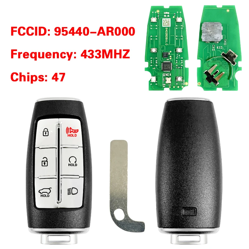 PN 95440-AR000 AR010 AR101 DS110 DS000 AR001 DS010 AR011 T6000 T6111 T6100 T6011 T6010 For Hyundai 2022 Smart Key 47Chip 433MHz