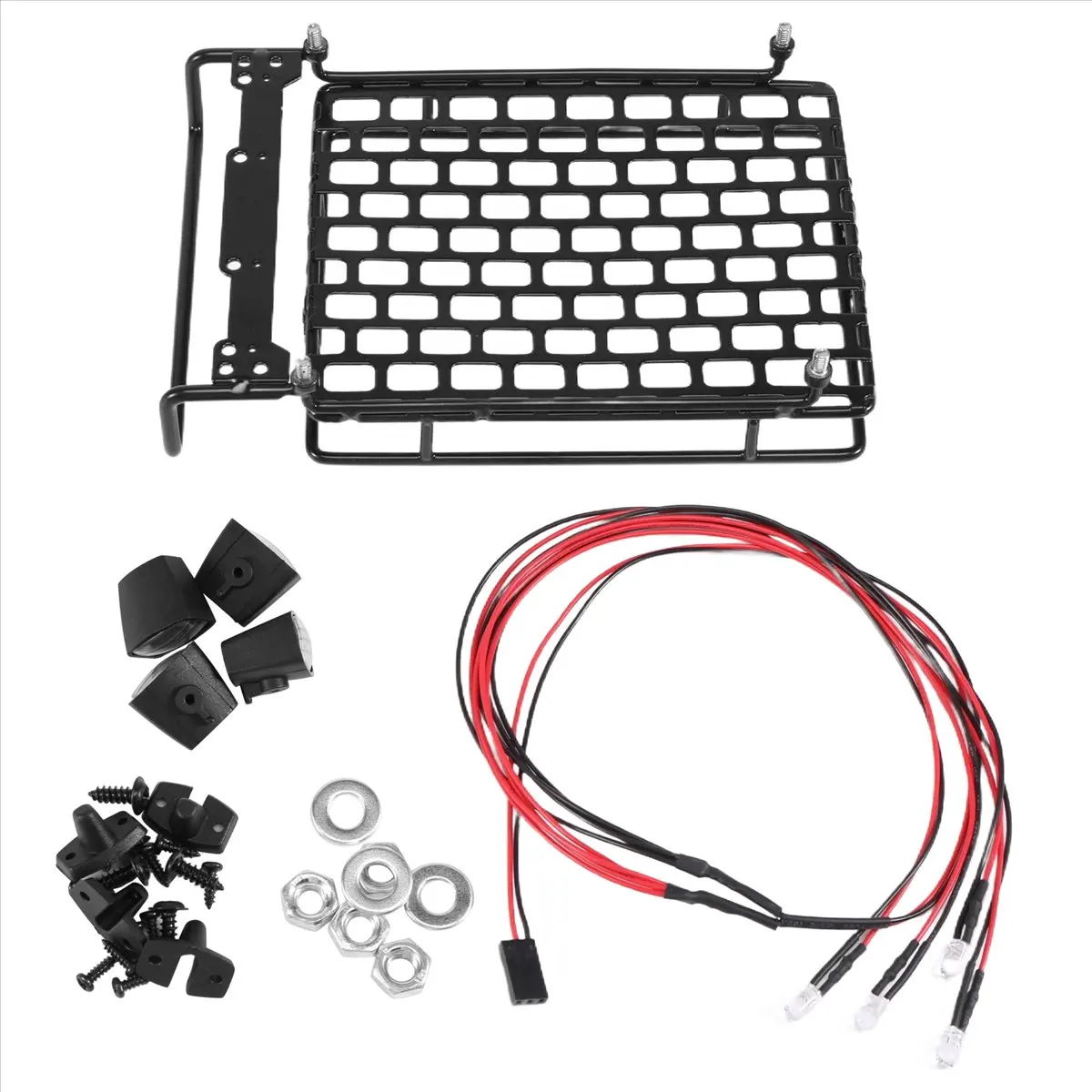 

Y61A NEW Roof Luggage Rack LED Light Bar for CC01 SCX10 Aluminum Alloy Luggage Rack Car Roof Rack