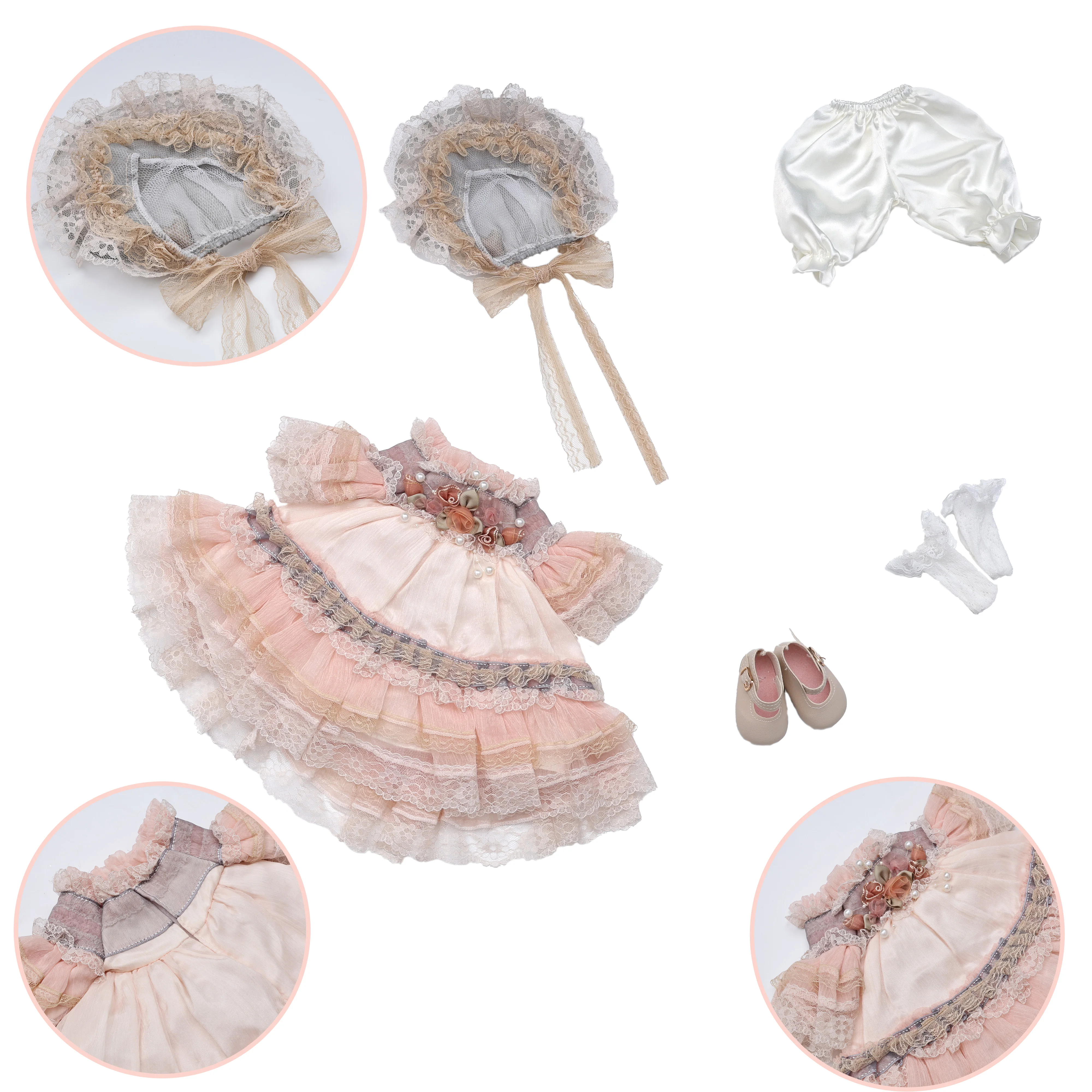 Cloveray Retro Doll Clothes Design For 18-Inch Dolls Dressing Up Victorian Style Role-playing Costume Doll Accessories Doll Bag view 3