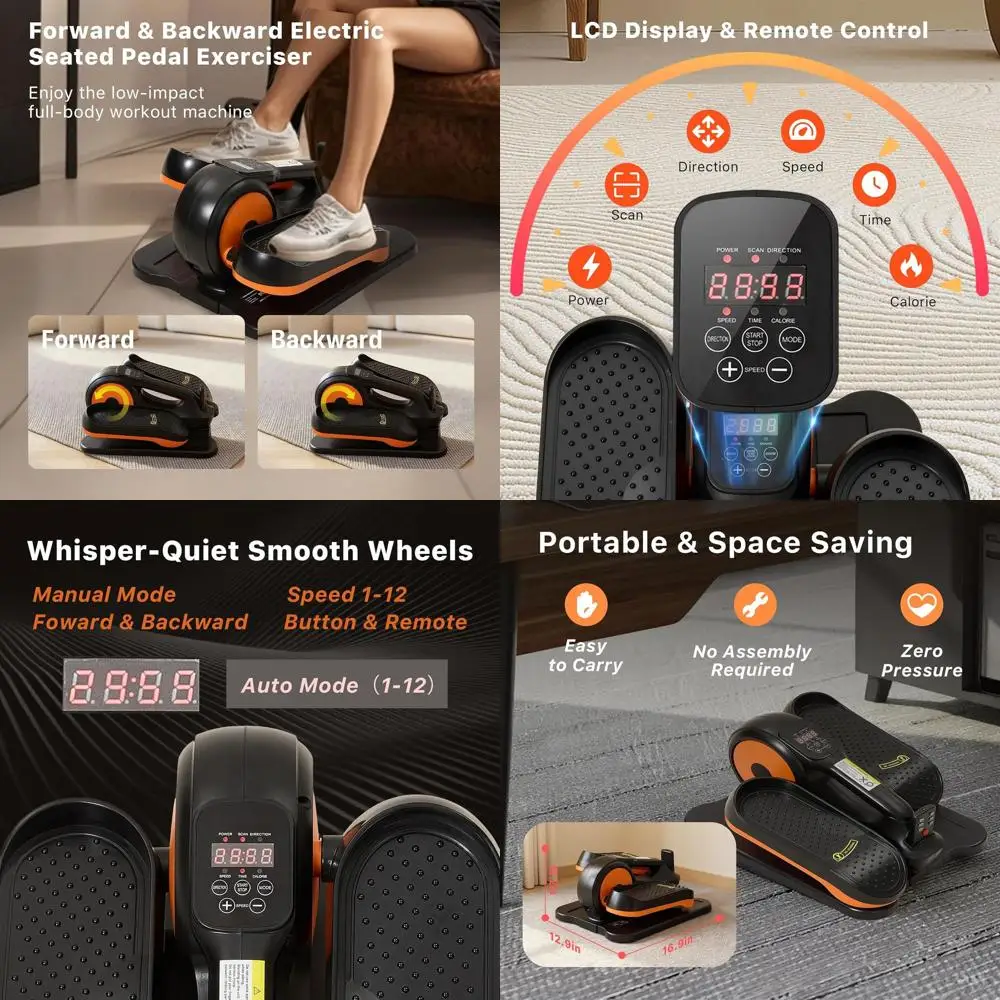 

Тренажер для ног с дистанционным управлением, 12 уровней скорости, подходит для взрослых и пожилых людей