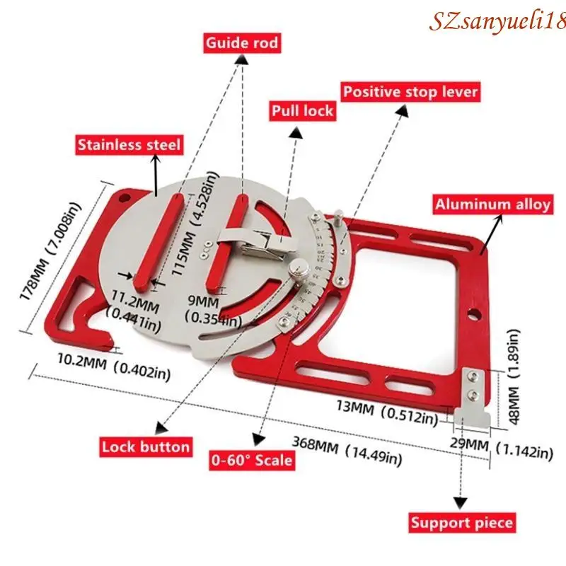 94PC Adjustable Track Square for w/ Buckle Guide Cutting Board Auxiliary T