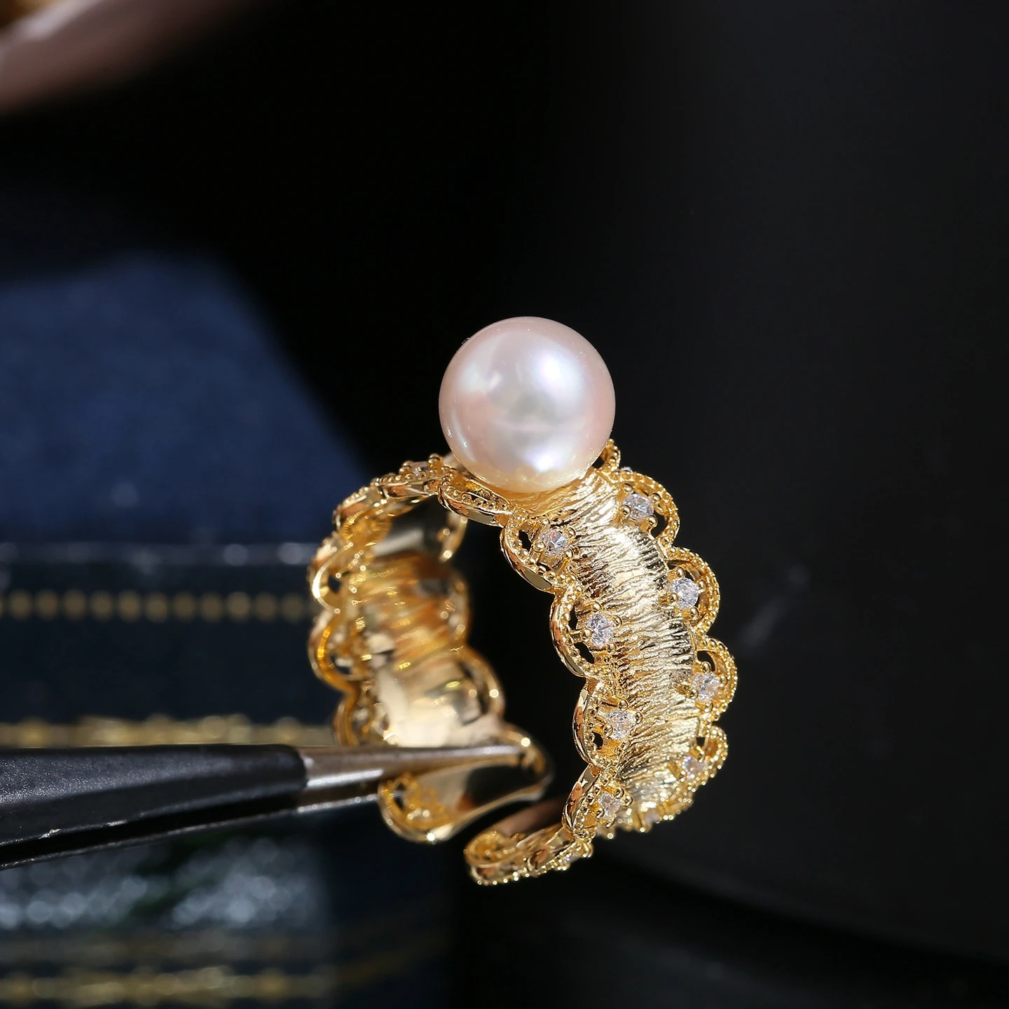 S925 Sterling Silver Adjustable Finger Ring Mountings Base Setting Findings Jewelry Mount Accessories for 8-10mm Pearls 3pcs/lot