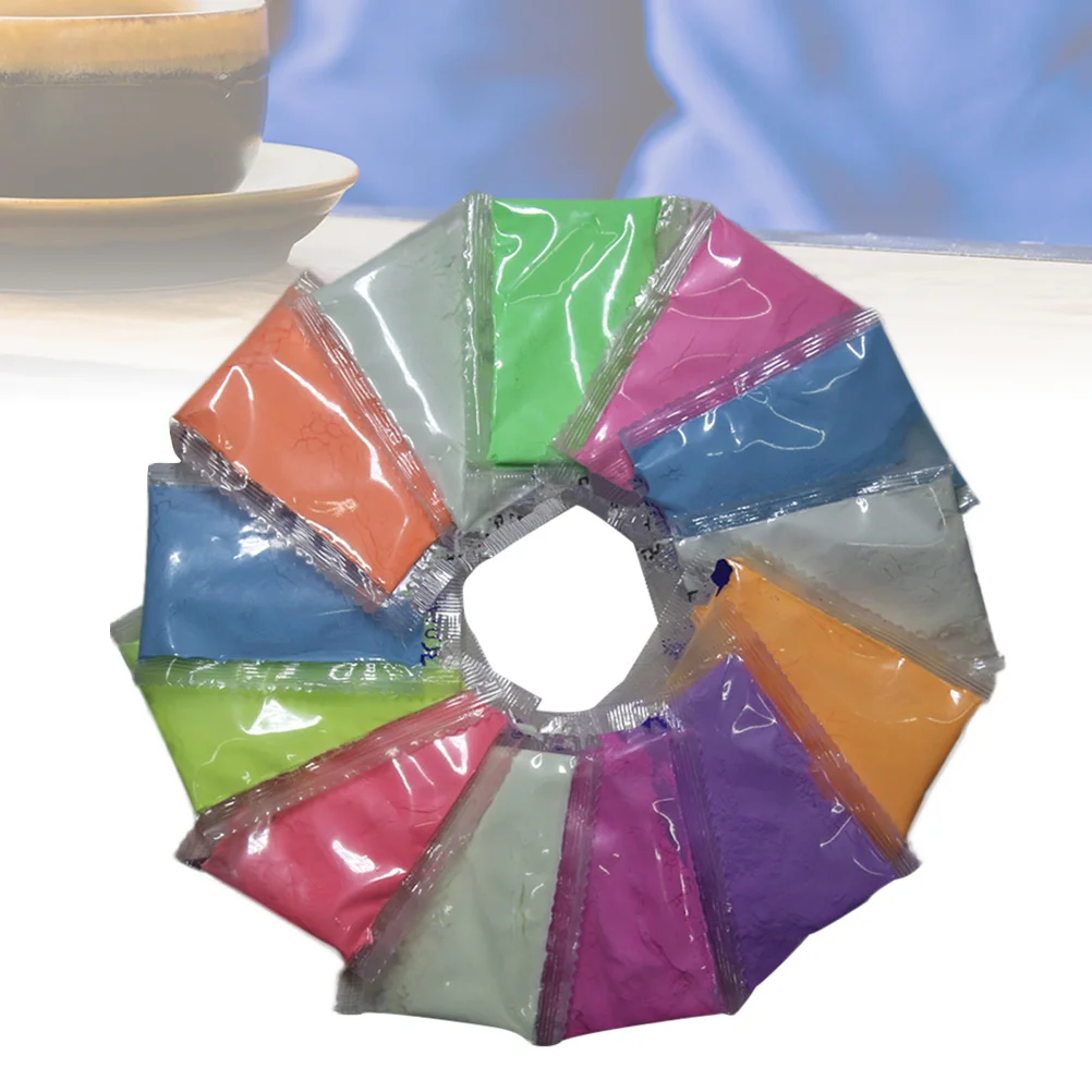 8 قطع مسحوق مضيء لمسمار الفن بريق الغبار يتوهج في الظلام الفلورسنت الرمال الديكور سهلة الاستخدام ليلة خارج البريق #3