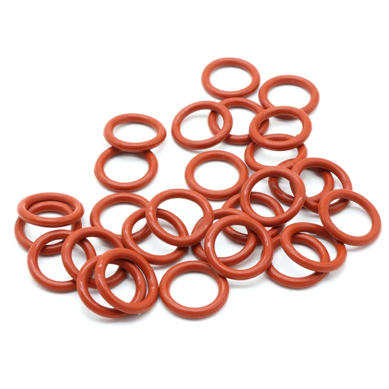 10pcs VMQ O Ring Gasket CS 3mm OD 9 ~ 205mm Waterproof Washer Silicone Rubber Insulate Round O Shape Seal Red Food Grade