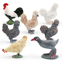 Simulated Farm Poultry Animal Model Static Solid Polish Chicken Figures Home Decoration Desktop Ornament for Children Gift
