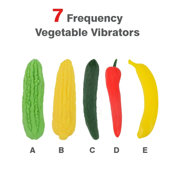7 Frequency Vegetable Sex Toys Fruit massager Wholesale Cucumber Eggplant Corn Carrot Pepper USB Recharge Vegetable Vibrators