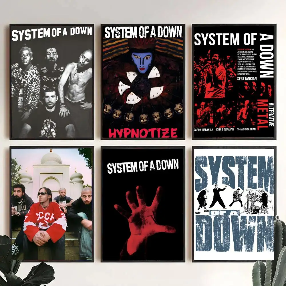 Rock Band S-System Of A Down Poster Decorative Wall Art Stickers Mural For Home Living Room Hallway Decor Gift