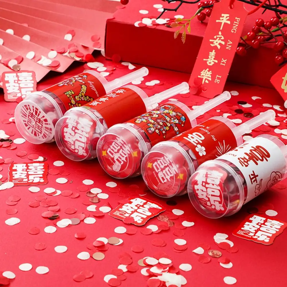 Handheld Colorful Bridal Shower Anniversary  Tube For Wedding Party Decortion Supplies Confetti Popper