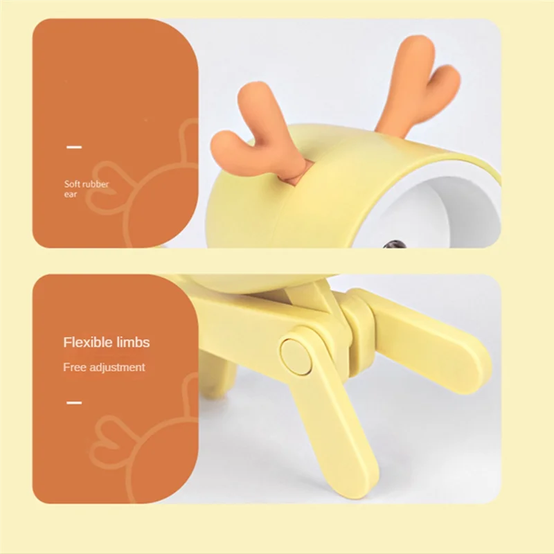 Mini Night Light LED Adjustable Desk Book Light Cute Pet Light Eye Protection Table Lamp Home Room Decor,Dog Blue